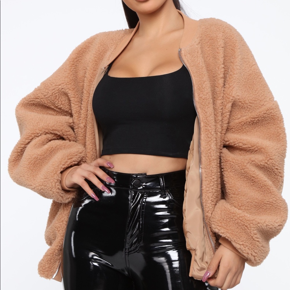 Fuzzy Bomber Jacket